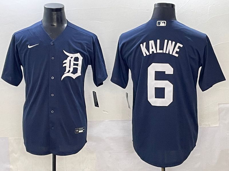 Men 2025 Detroit Tigers 6 Kaline Dark Blue Game Nike MLB Jersey style 1